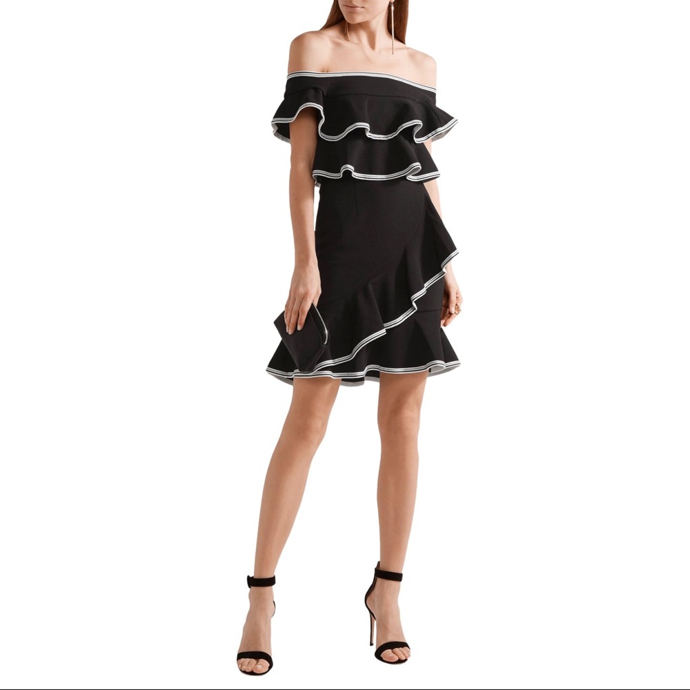 Rebecca Vallance Ruffled Crepe Mini Dress